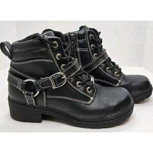 Milwaukee Motorcycle Boots Size 8C Black Biker EUC